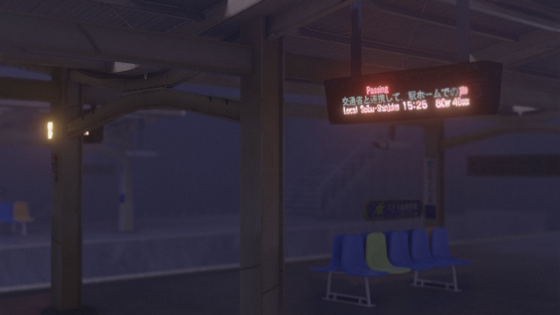 Train Station Environment Modelling Low-poly 3D model_9