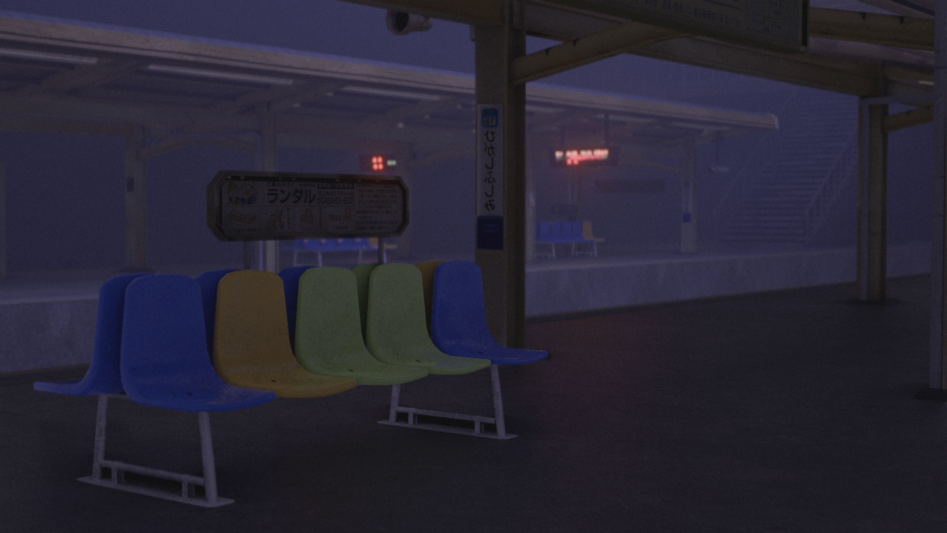 Train Station Environment Modelling Low-poly 3D model_3