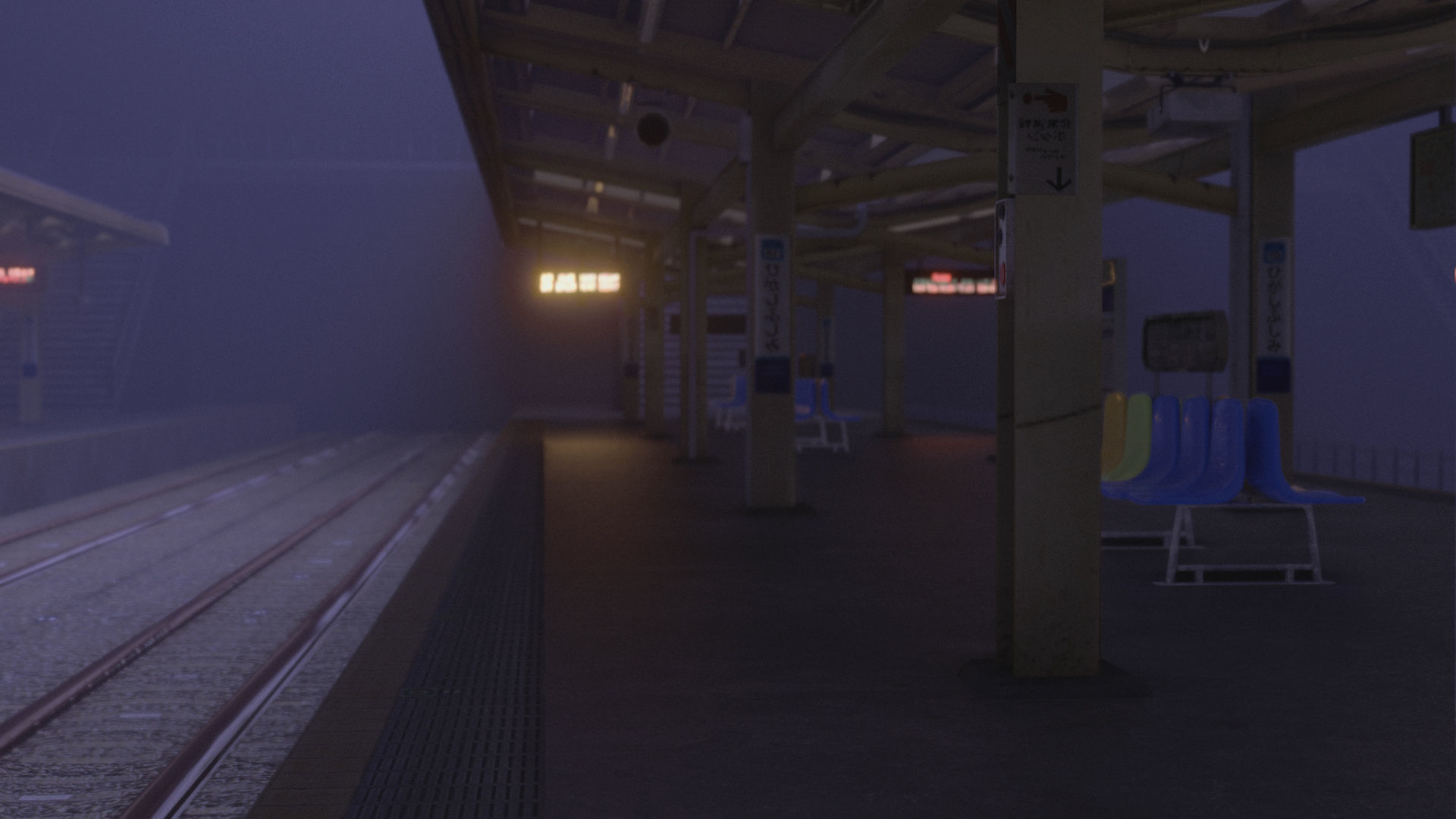 Train Station Environment Modelling Low-poly 3D model_4