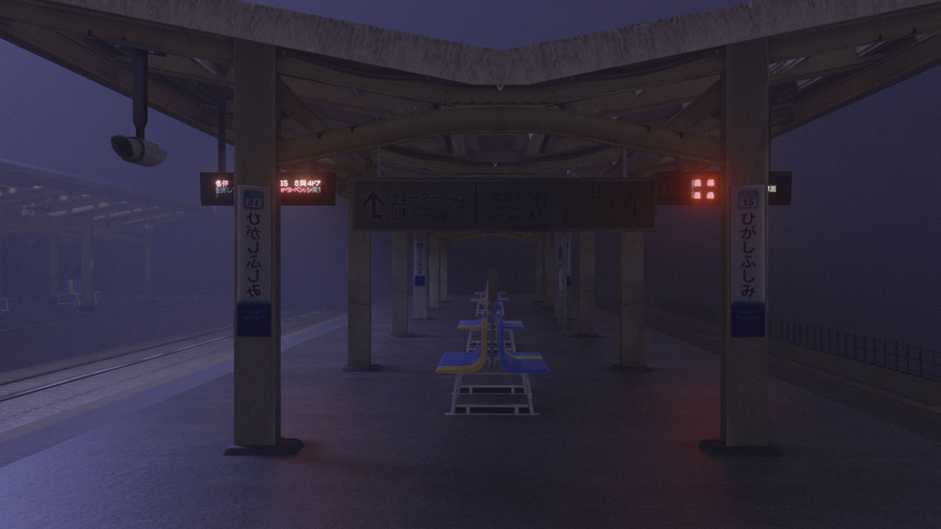 Train Station Environment Modelling Low-poly 3D model_12