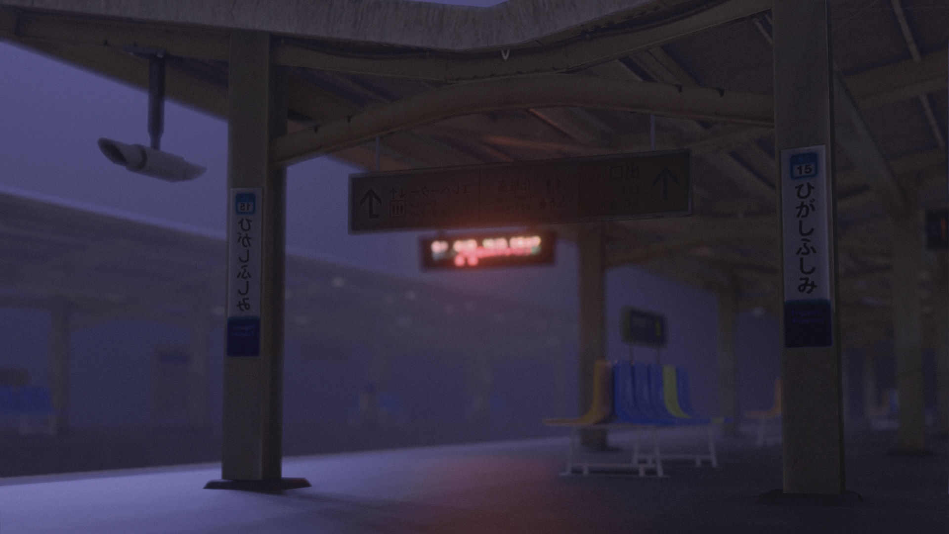 Train Station Environment Modelling Low-poly 3D model_5