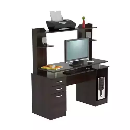 Bengal Work Center Computer Desk with Hutch