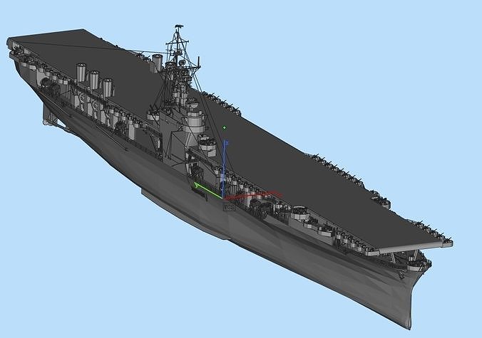 Large surface ship Low-poly 3D model