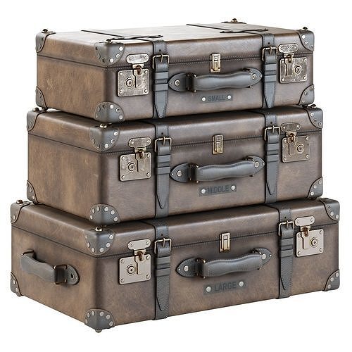 Leather Suitcases  3D model