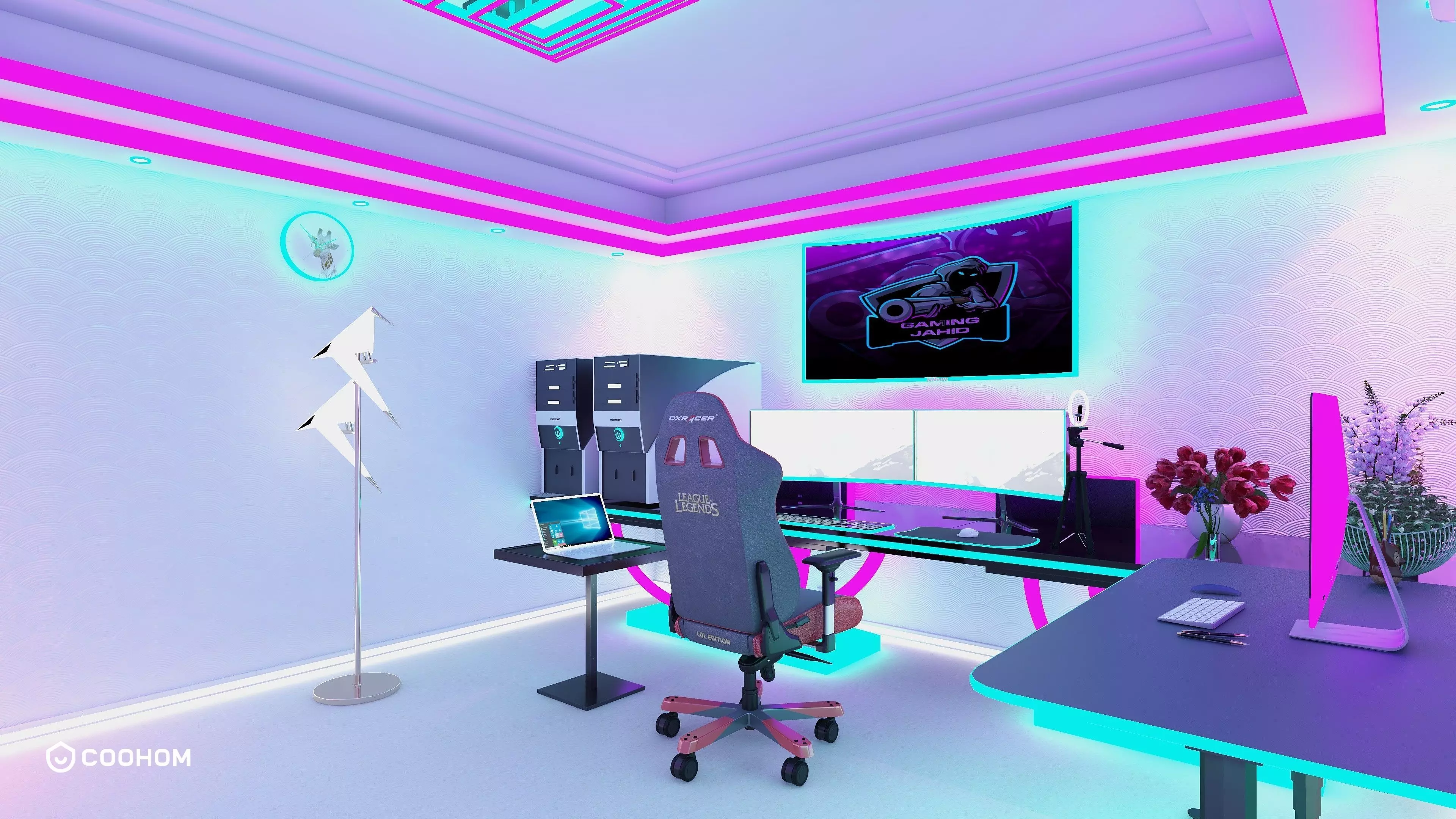 Gaming Room Step 4k view Free 3D model