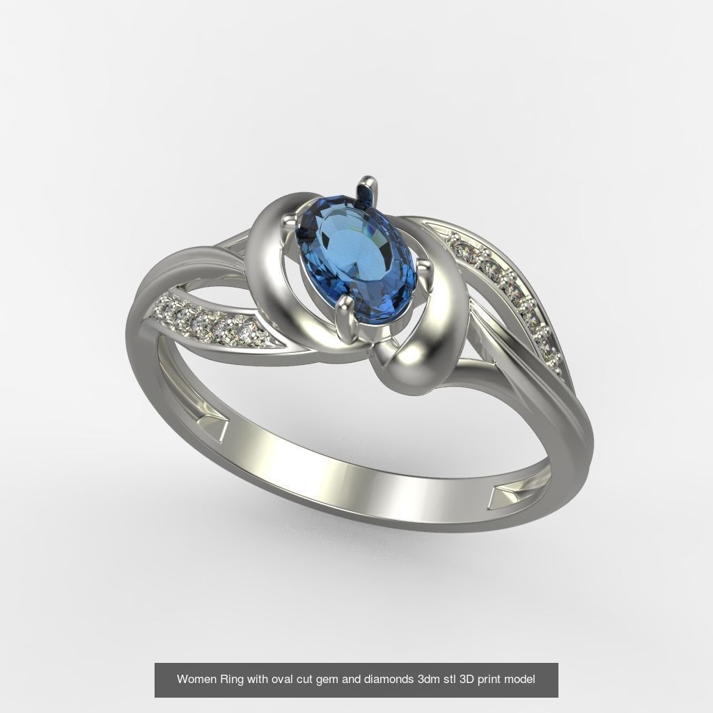 Jewelry set women ring and earrings 3dm stl 3D Model Collection_4