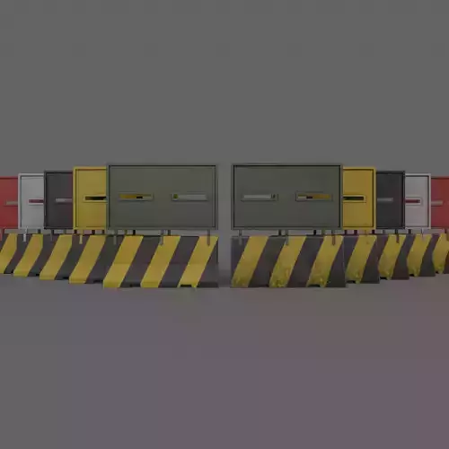 PBR Concrete Roadblock Barrier V2 Low-poly 3D model