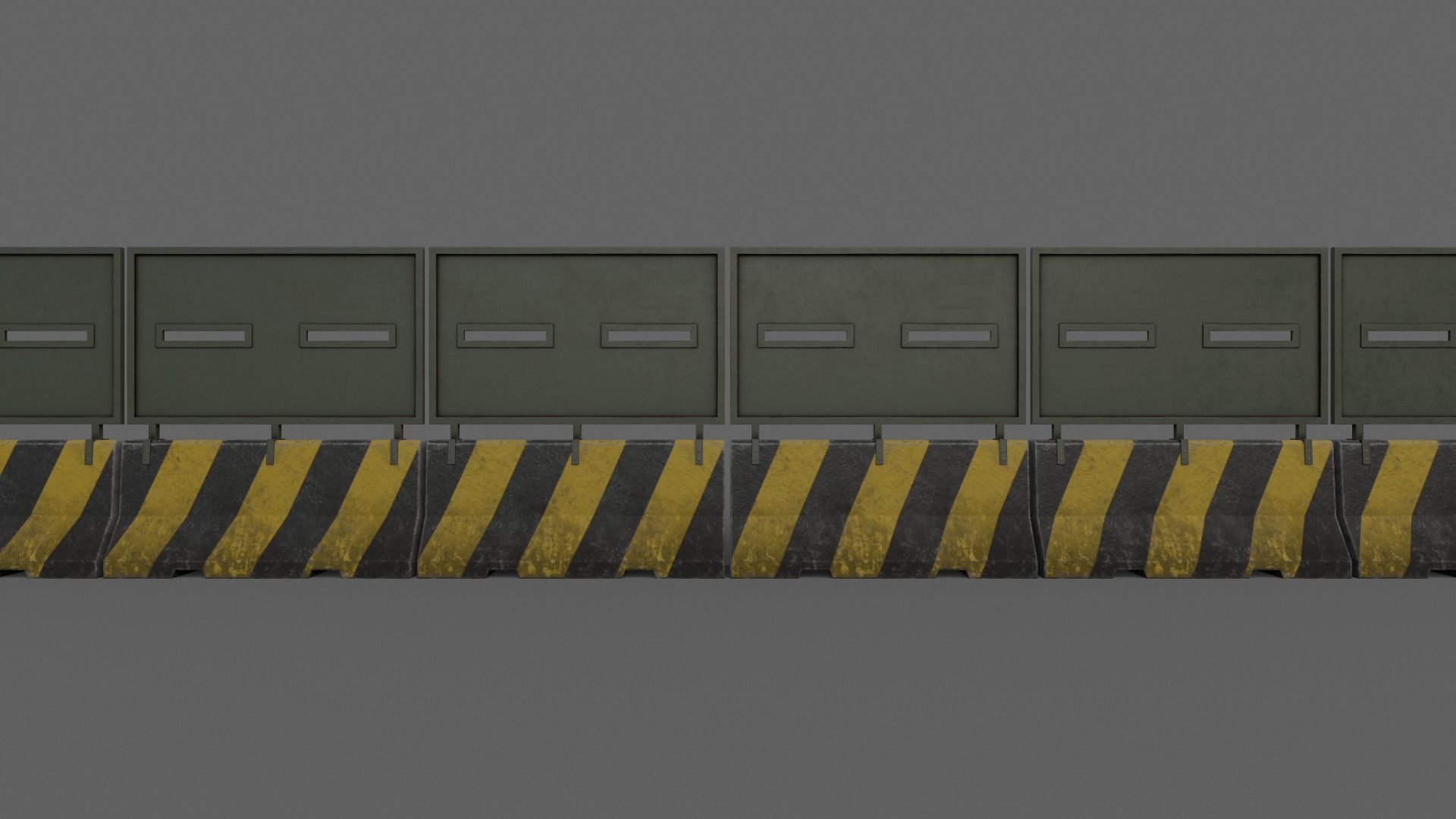 PBR Concrete Roadblock Barrier V2 Low-poly 3D model_18