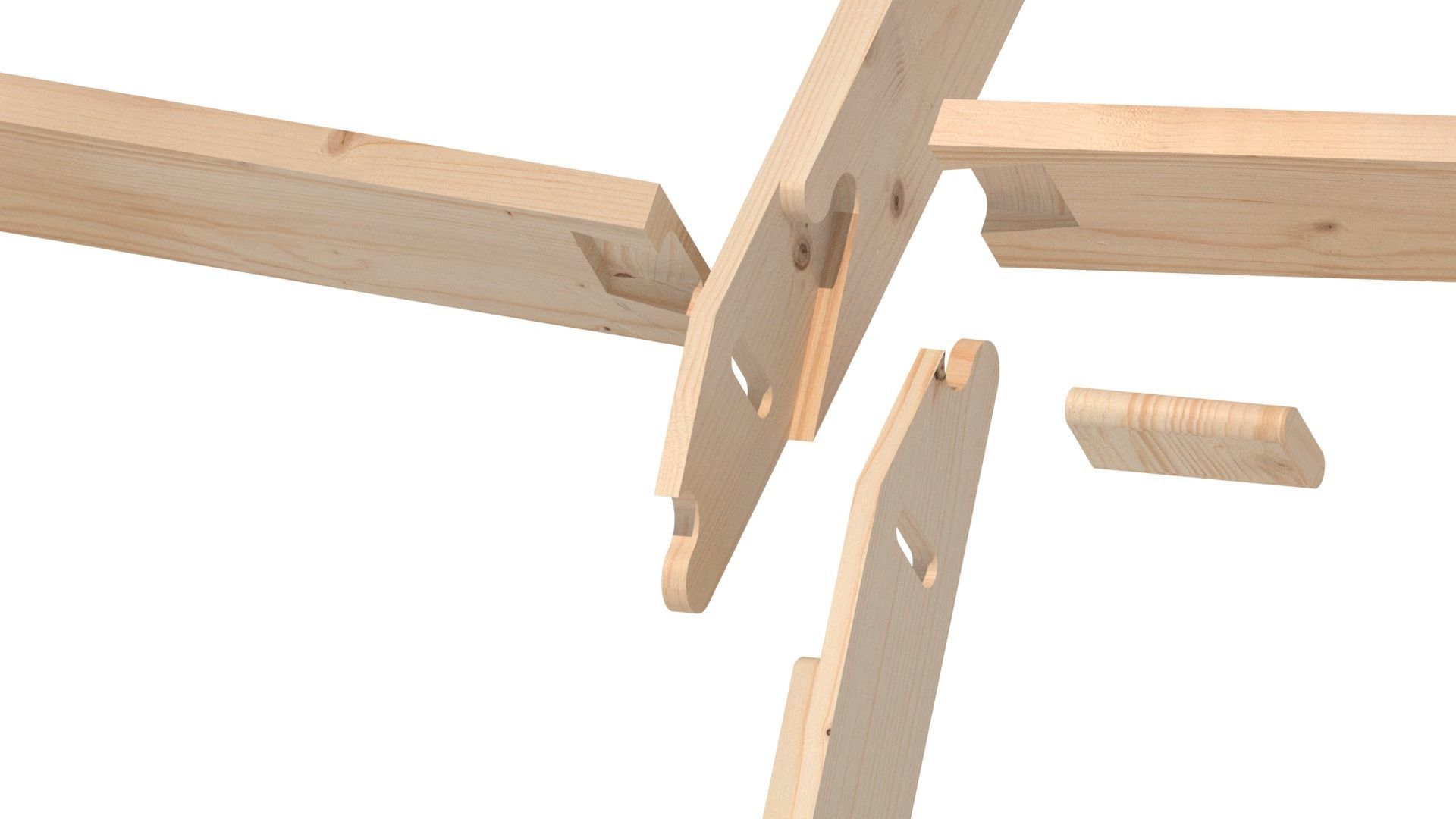 Wood construction dome Low-poly 3D model_1