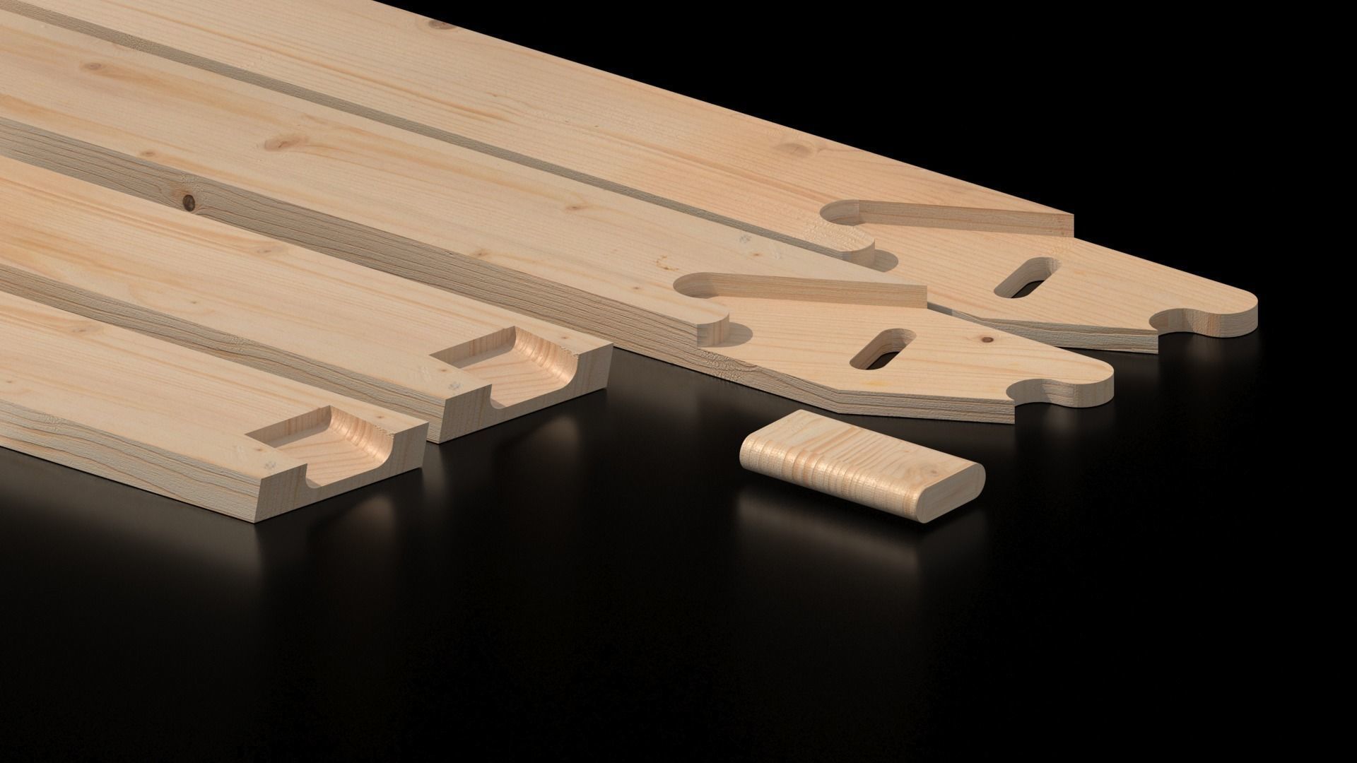 Wood construction dome Low-poly 3D model_2