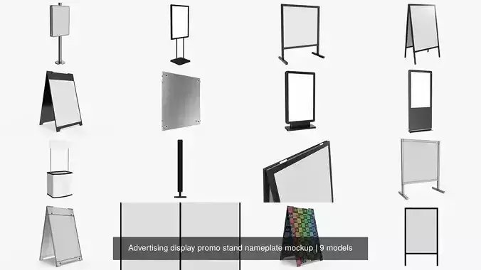 Advertising display promo stand nameplate mockup