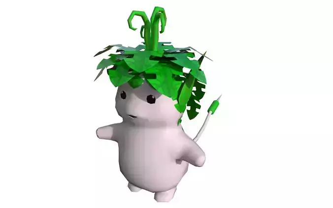 Vegetable mouse Low-poly 3D model