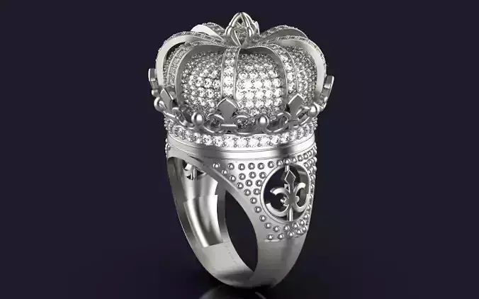 Elizabeth crown ring Silver Gold  Print