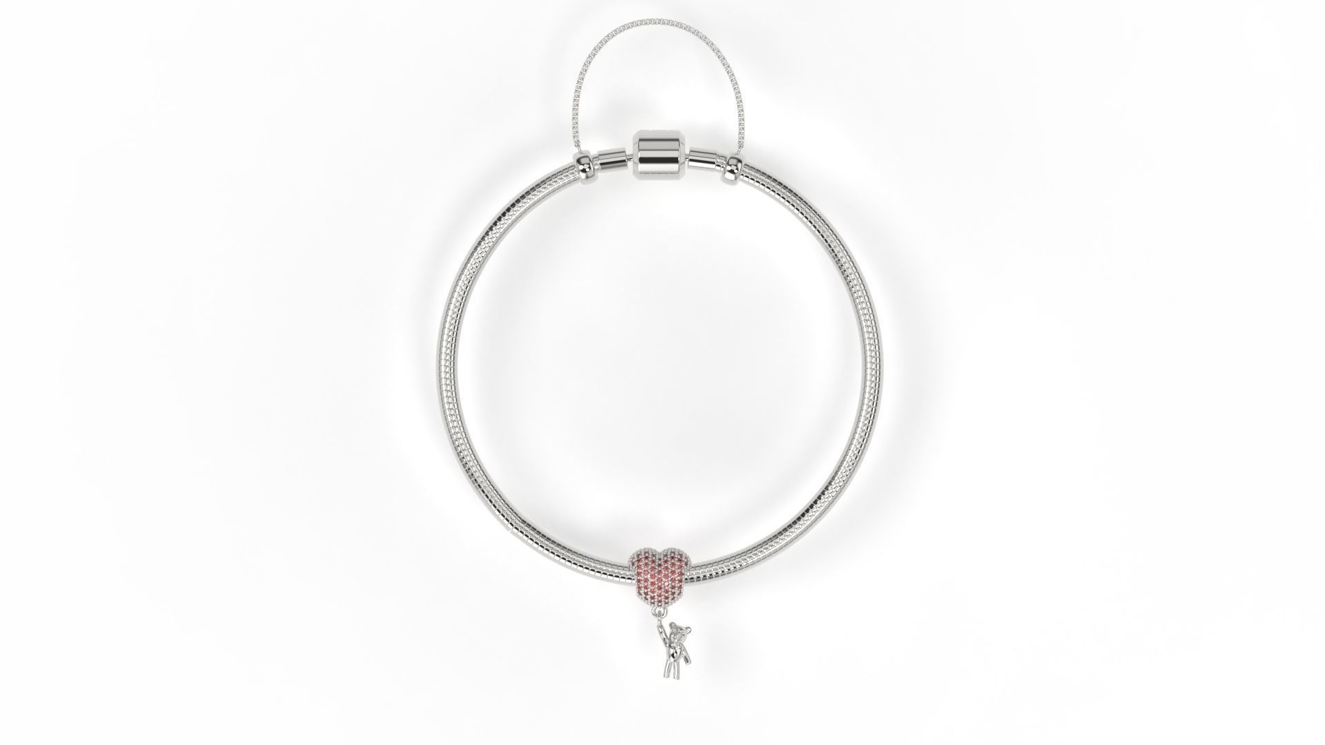 Bear and Heart with gems 3D print model_4