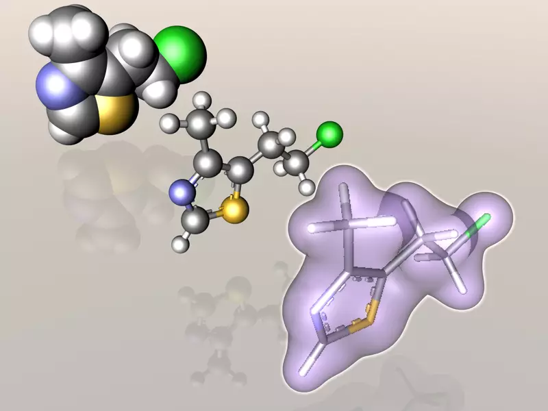 Clomethiazole molecule 3D model_0