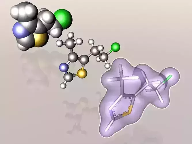 Clomethiazole molecule 3D model