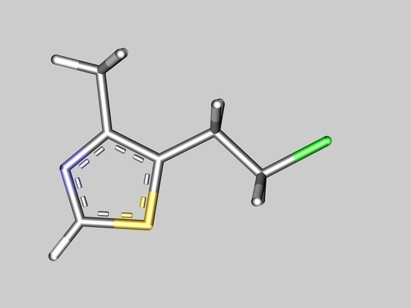 Clomethiazole molecule 3D model_6