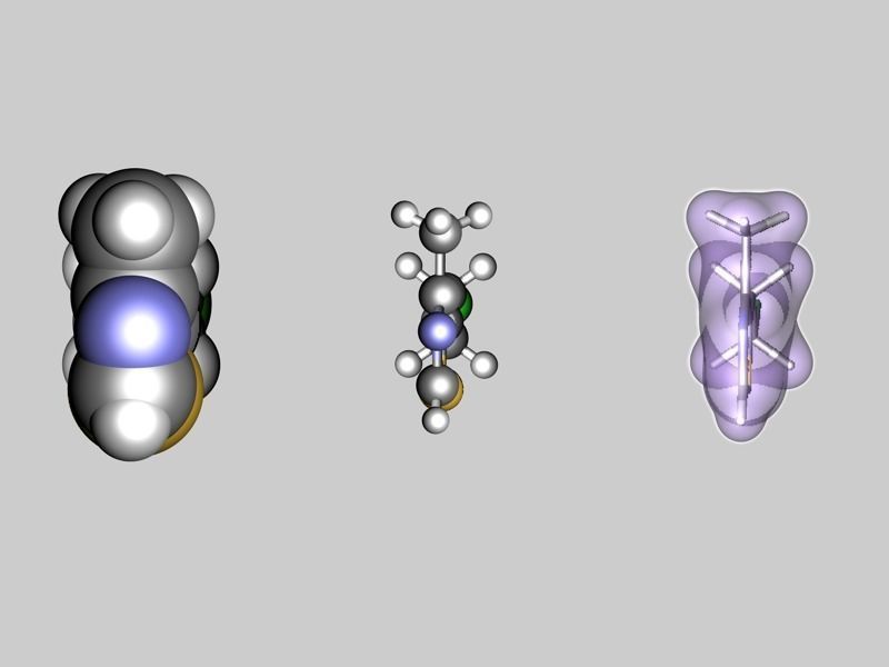 Clomethiazole molecule 3D model_2