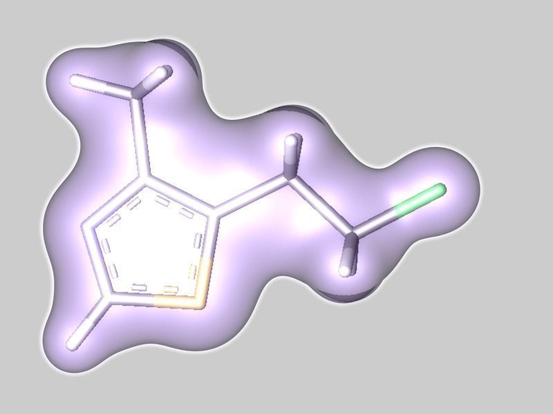 Clomethiazole molecule 3D model_5