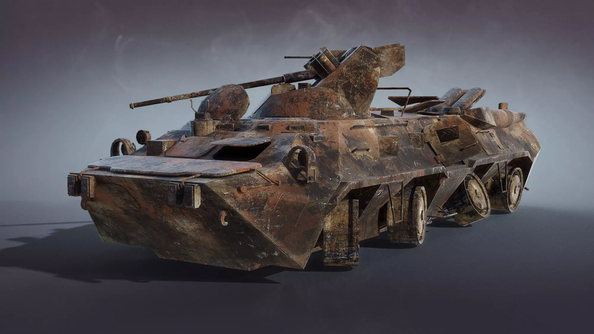 BTR-82A Burnt Low-poly 3D model