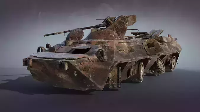BTR-82A Burnt Low-poly 3D model