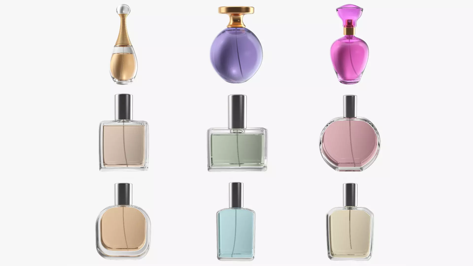 Perfume bottles v01 3D Model Collection_0