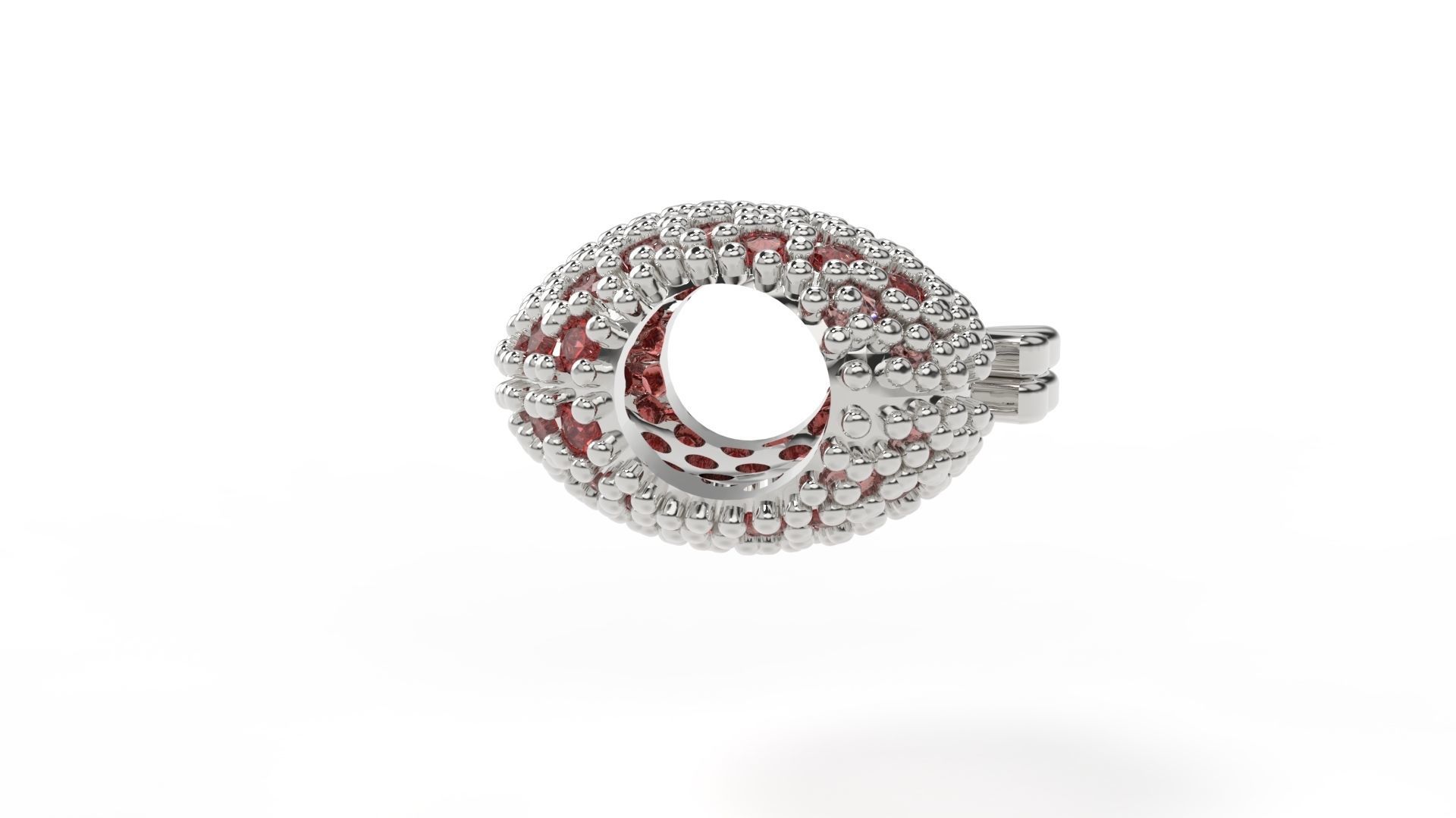 Apple Charm with gems 3D print model_3