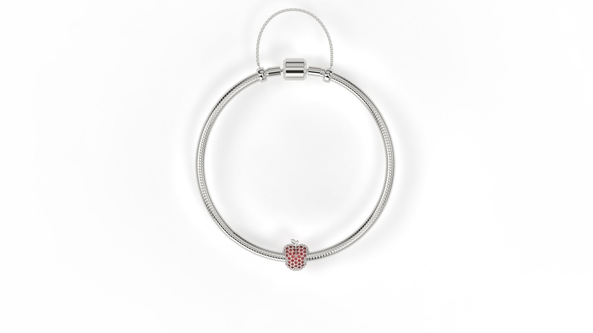 Apple Charm with gems 3D print model_5