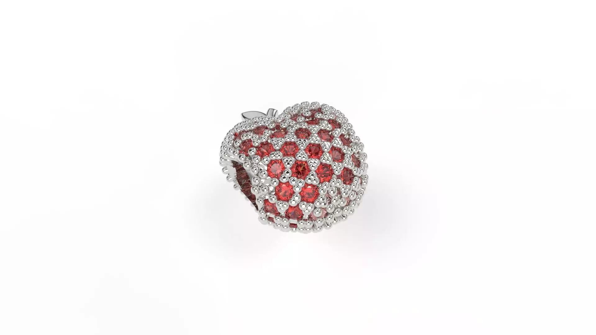 Apple Charm with gems 3D print model_0