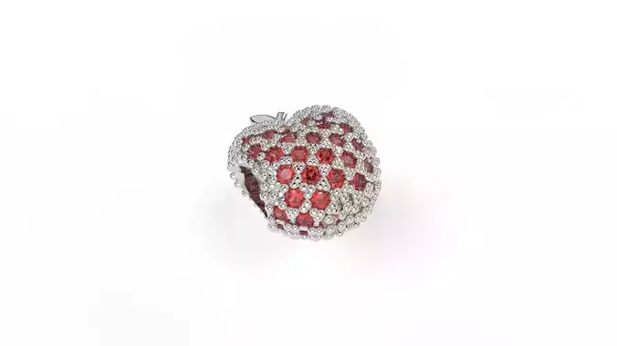 Apple Charm with gems 3D print model