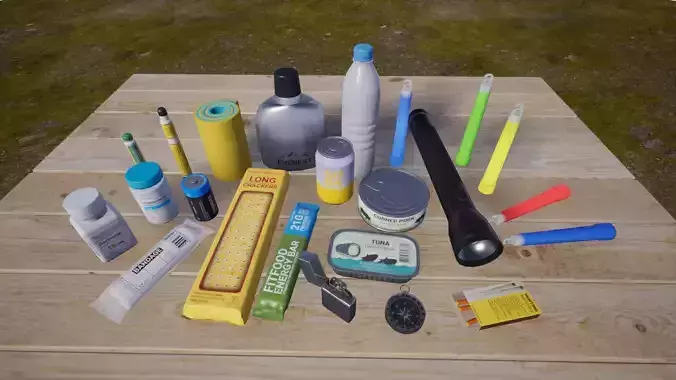 Survival Kit PBR 3D Model Collection