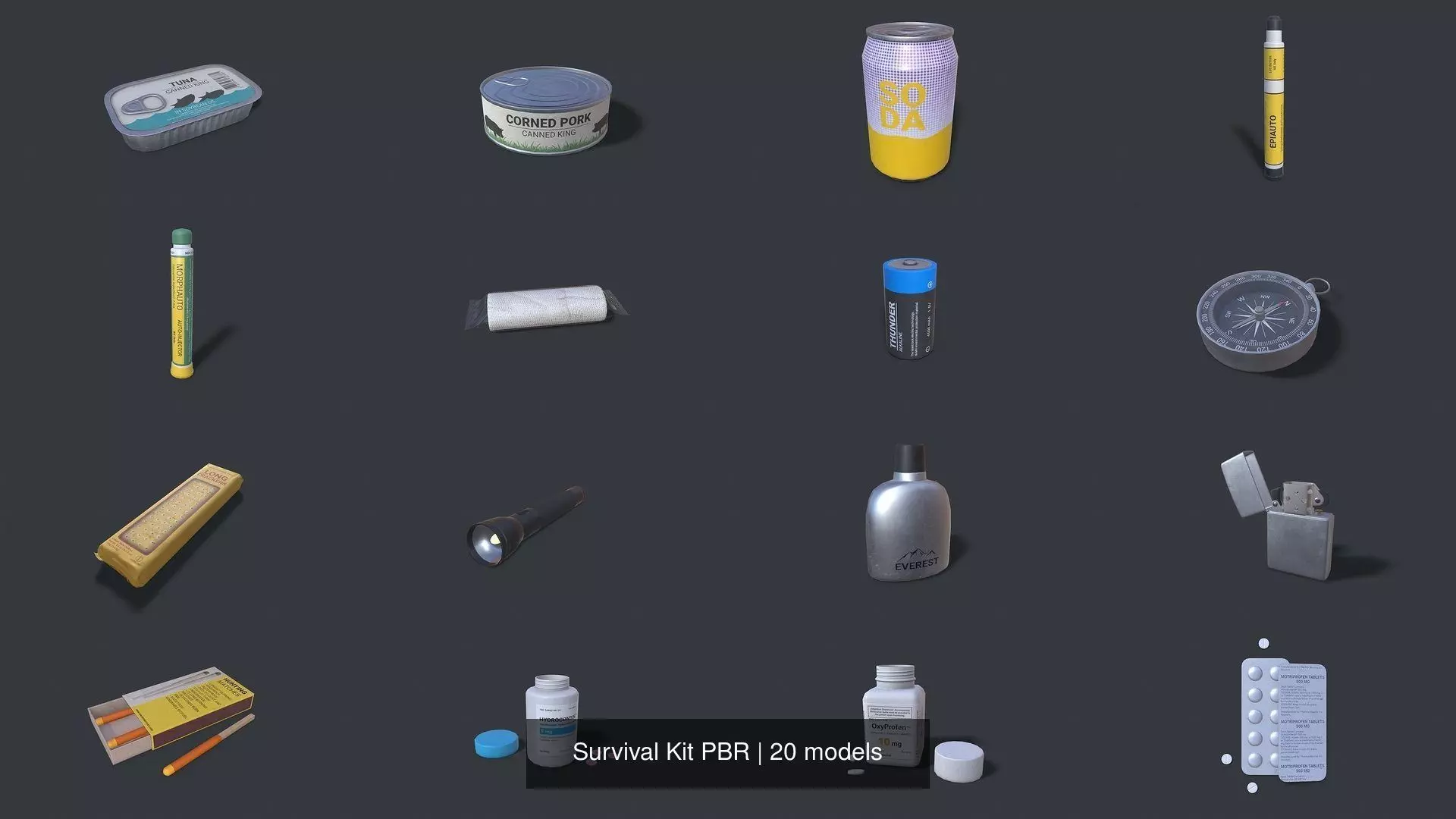 Survival Kit PBR 3D Model Collection_1