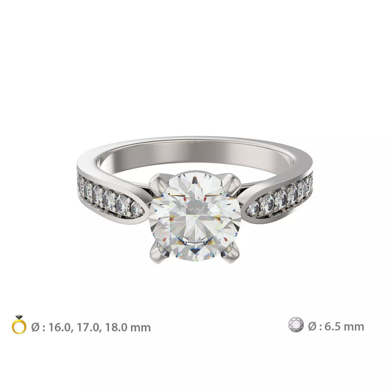 N225 Engagement ring 3D print model