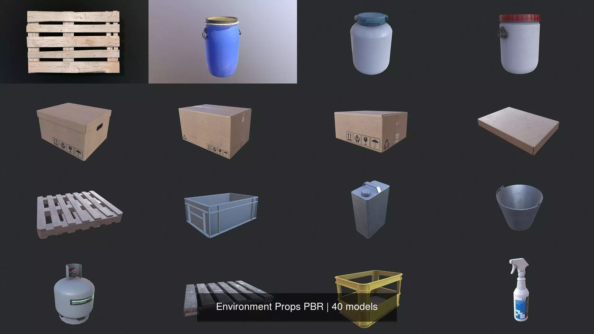 Environment Props PBR 3D Model Collection_3