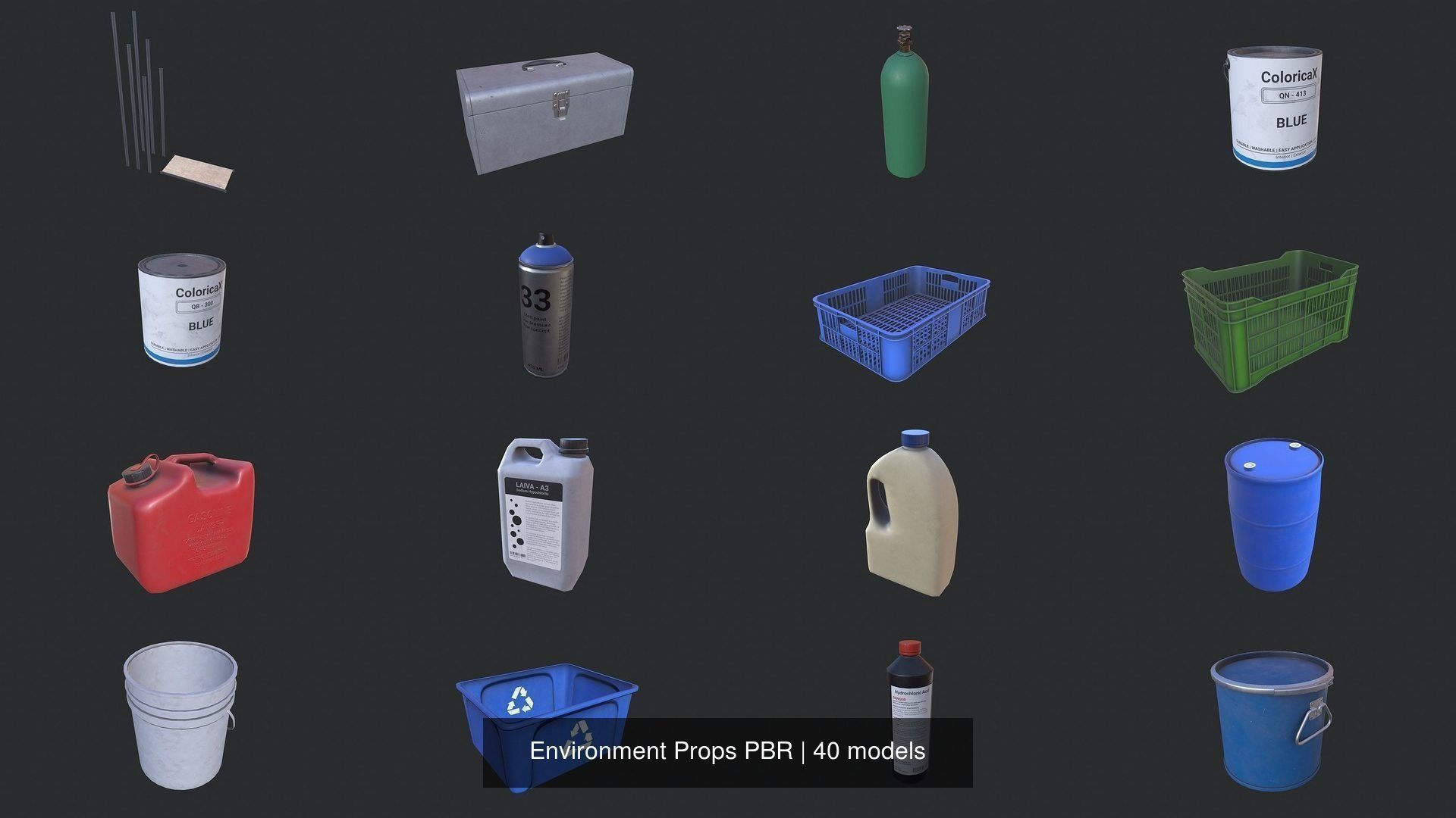 Environment Props PBR 3D Model Collection_4