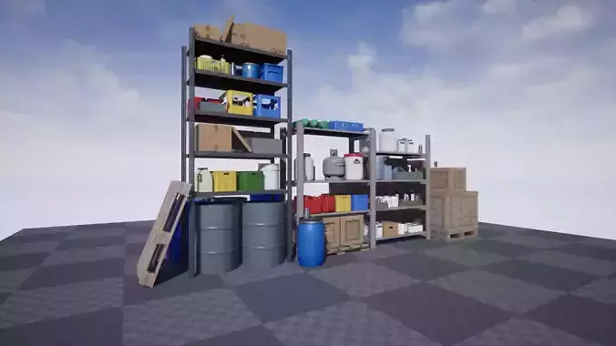 Environment Props PBR 3D Model Collection