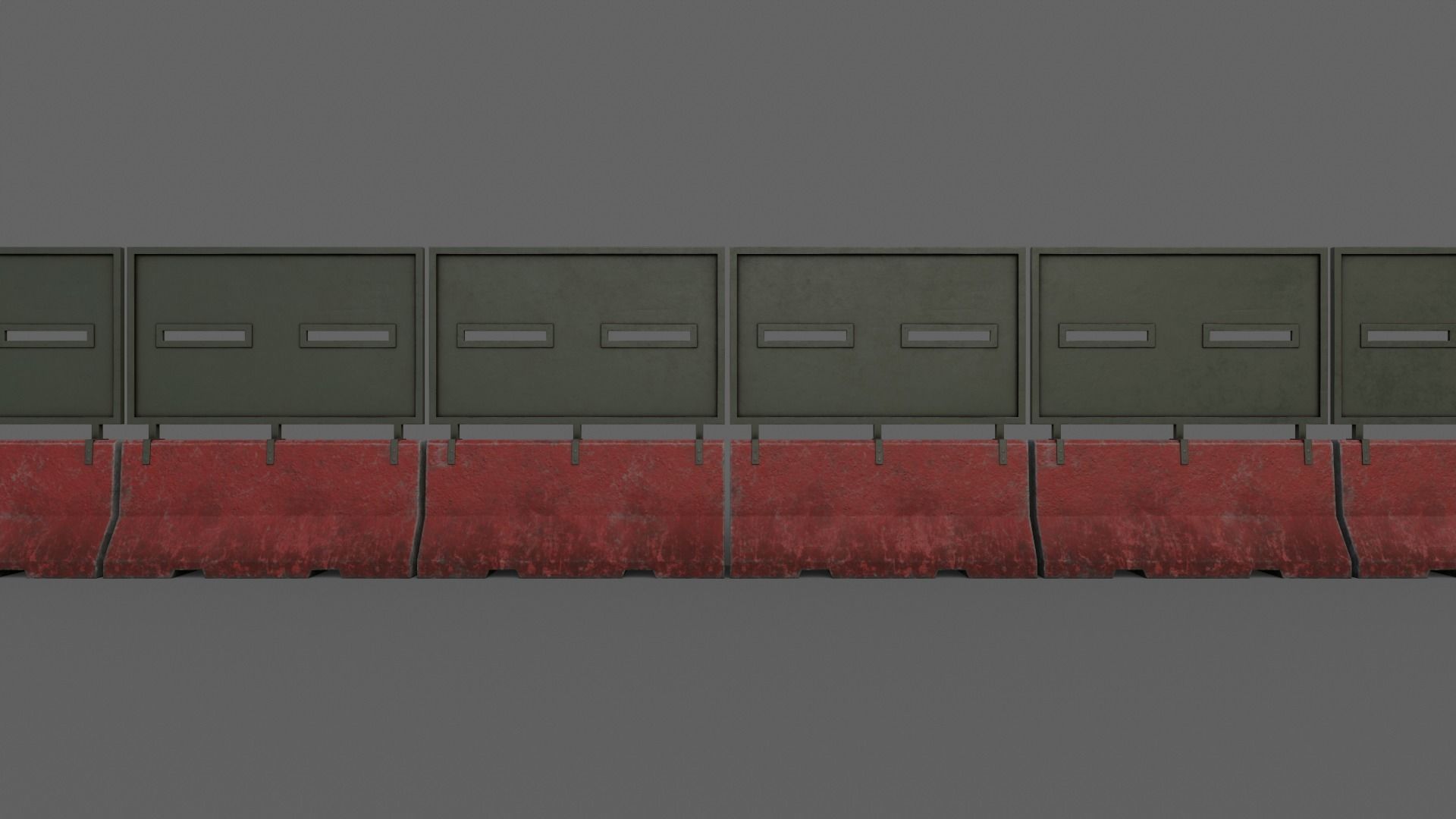 PBR Concrete Roadblock Barrier V4 Low-poly 3D model_18