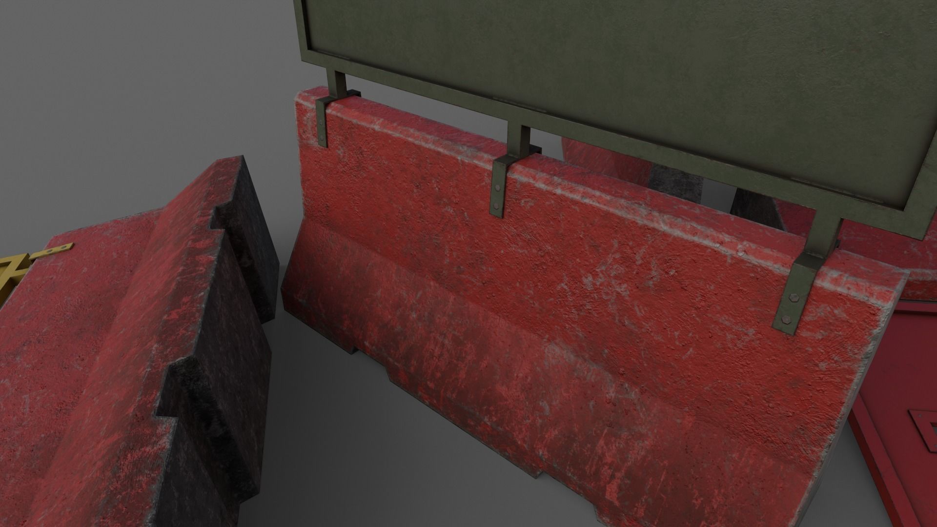 PBR Concrete Roadblock Barrier V4 Low-poly 3D model_25