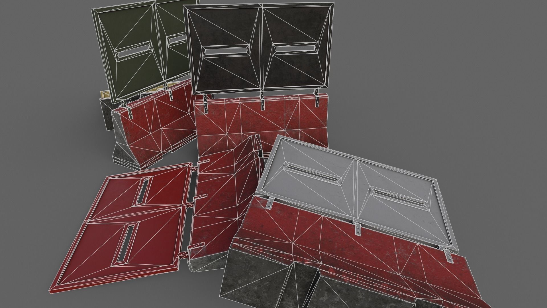 PBR Concrete Roadblock Barrier V4 Low-poly 3D model_24