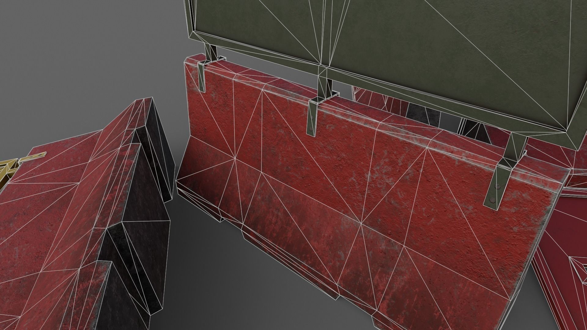 PBR Concrete Roadblock Barrier V4 Low-poly 3D model_26