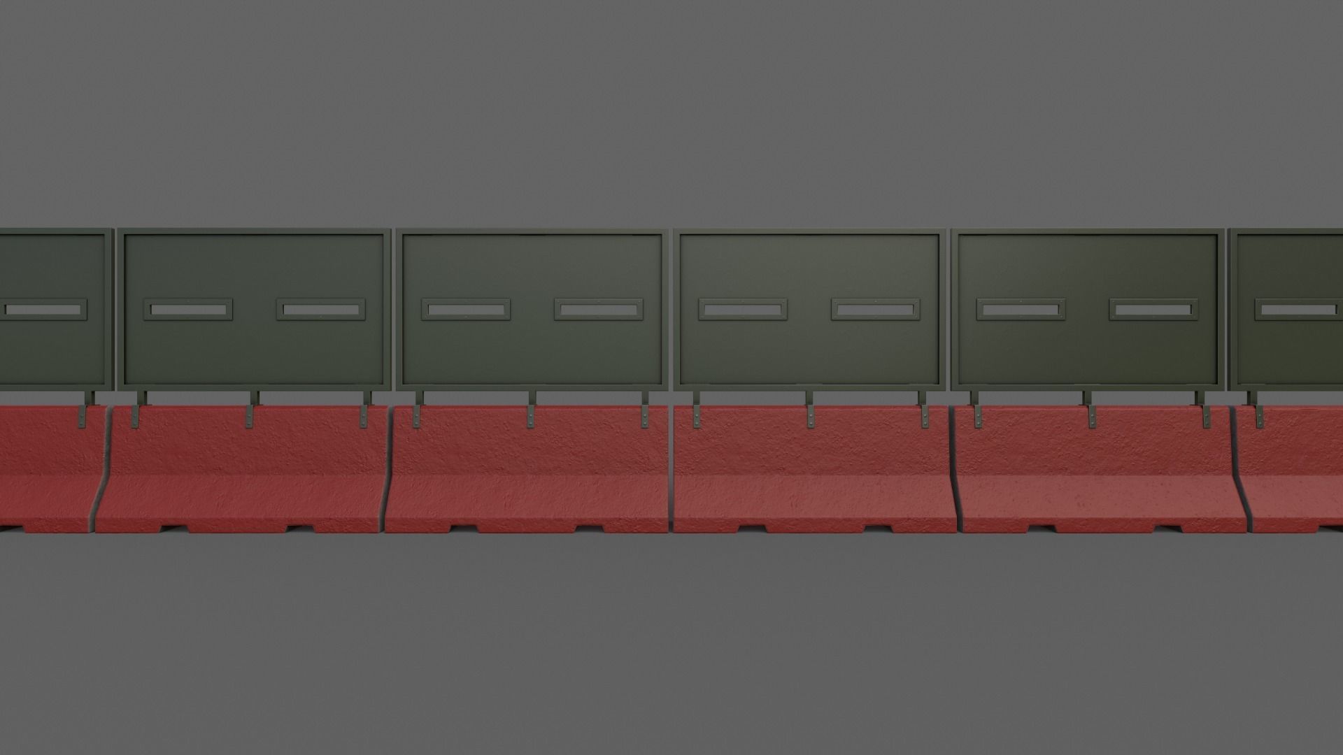 PBR Concrete Roadblock Barrier V4 Low-poly 3D model_17