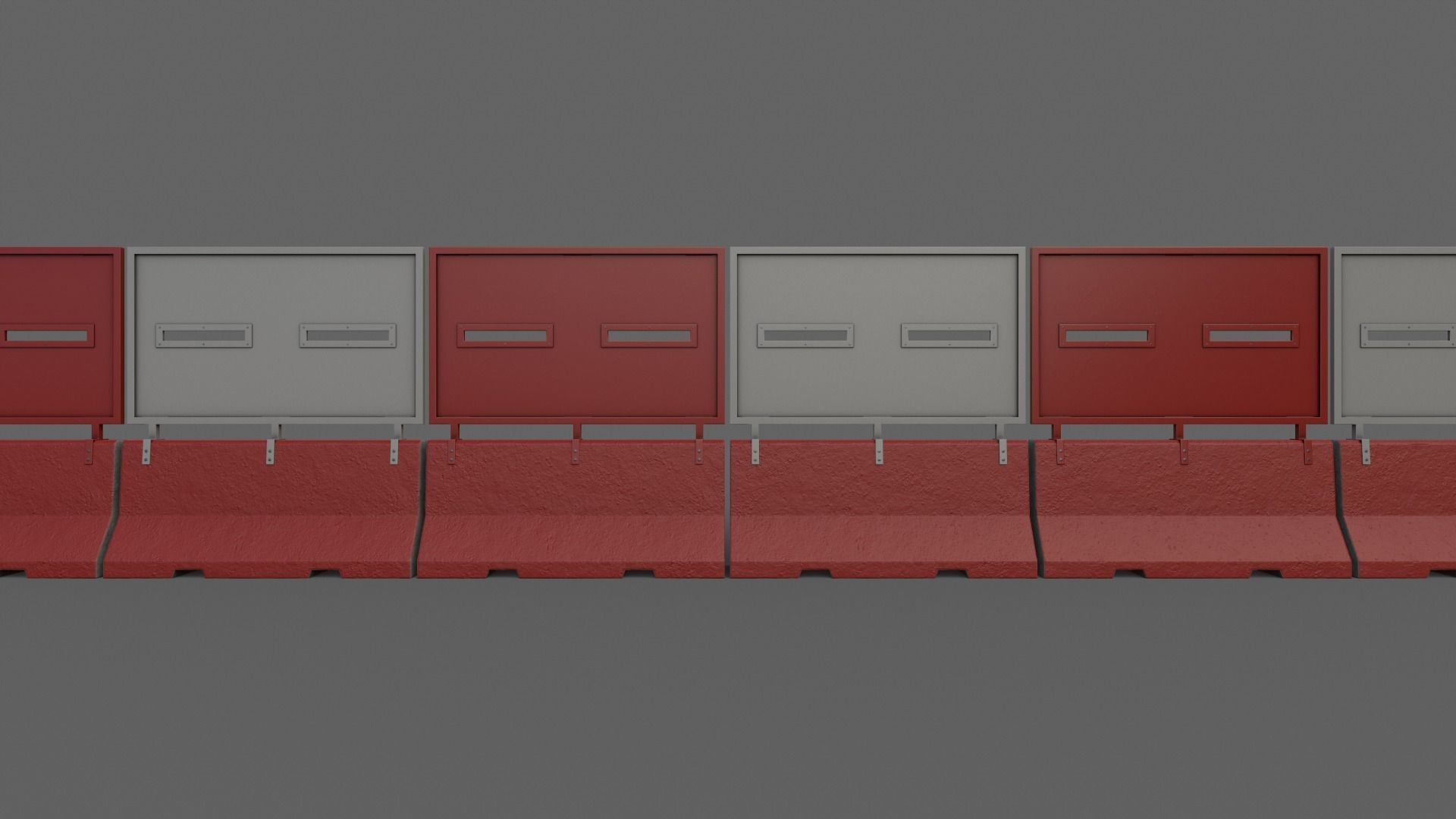 PBR Concrete Roadblock Barrier V4 Low-poly 3D model_13