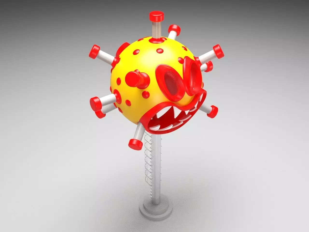 corona 3d model virus on pole 3D model