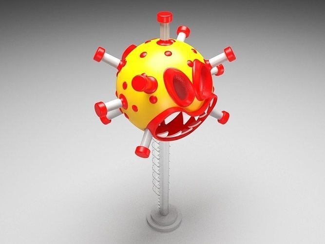 corona 3d model virus on pole 3D model