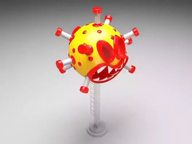 corona 3d model virus on pole 3D model
