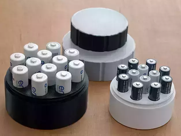 Battery Cases for 12 AA or 12 AAA batteries With Screw Caps