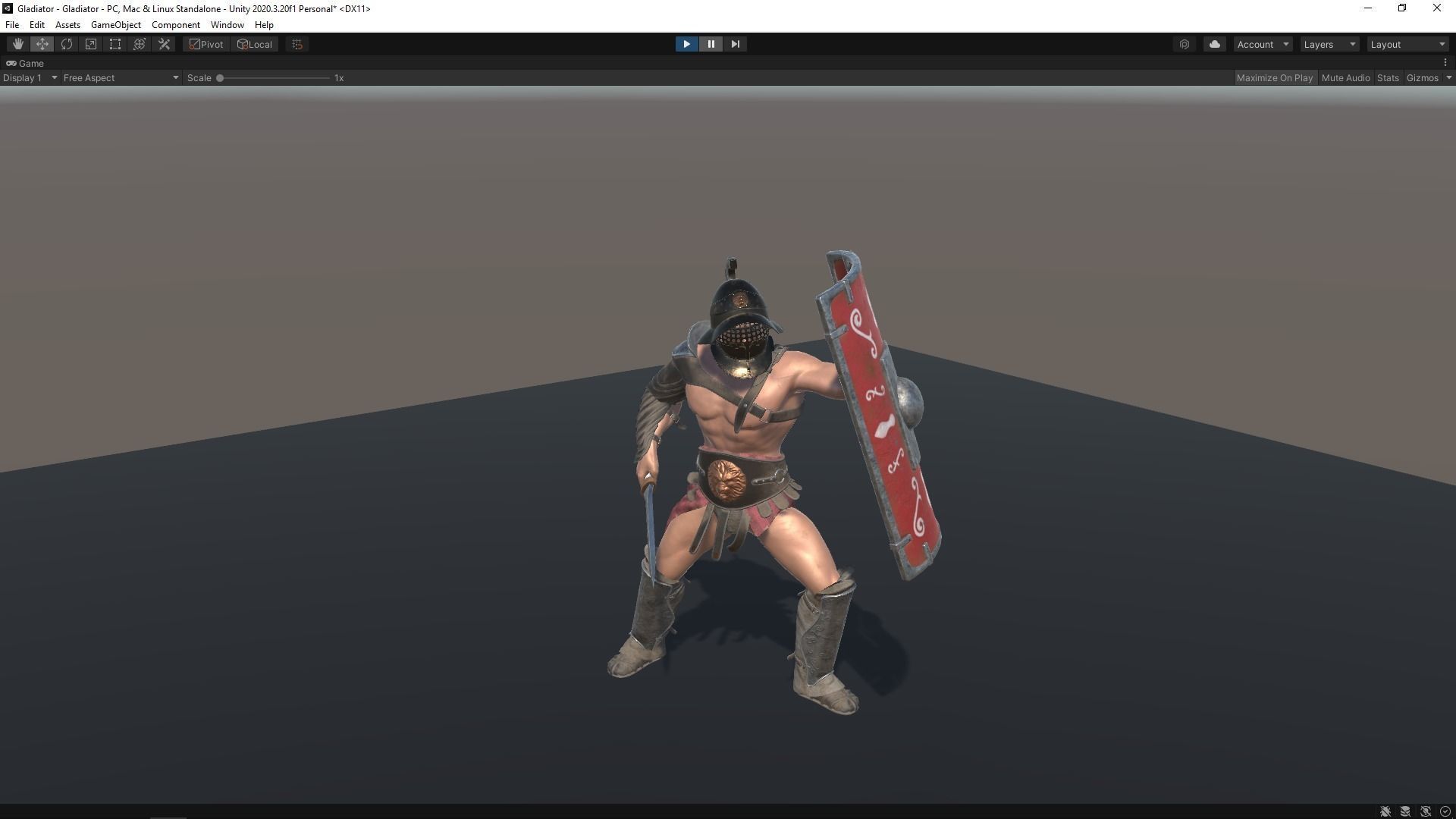 Gladiator Murmillo Low-poly 3D model_26