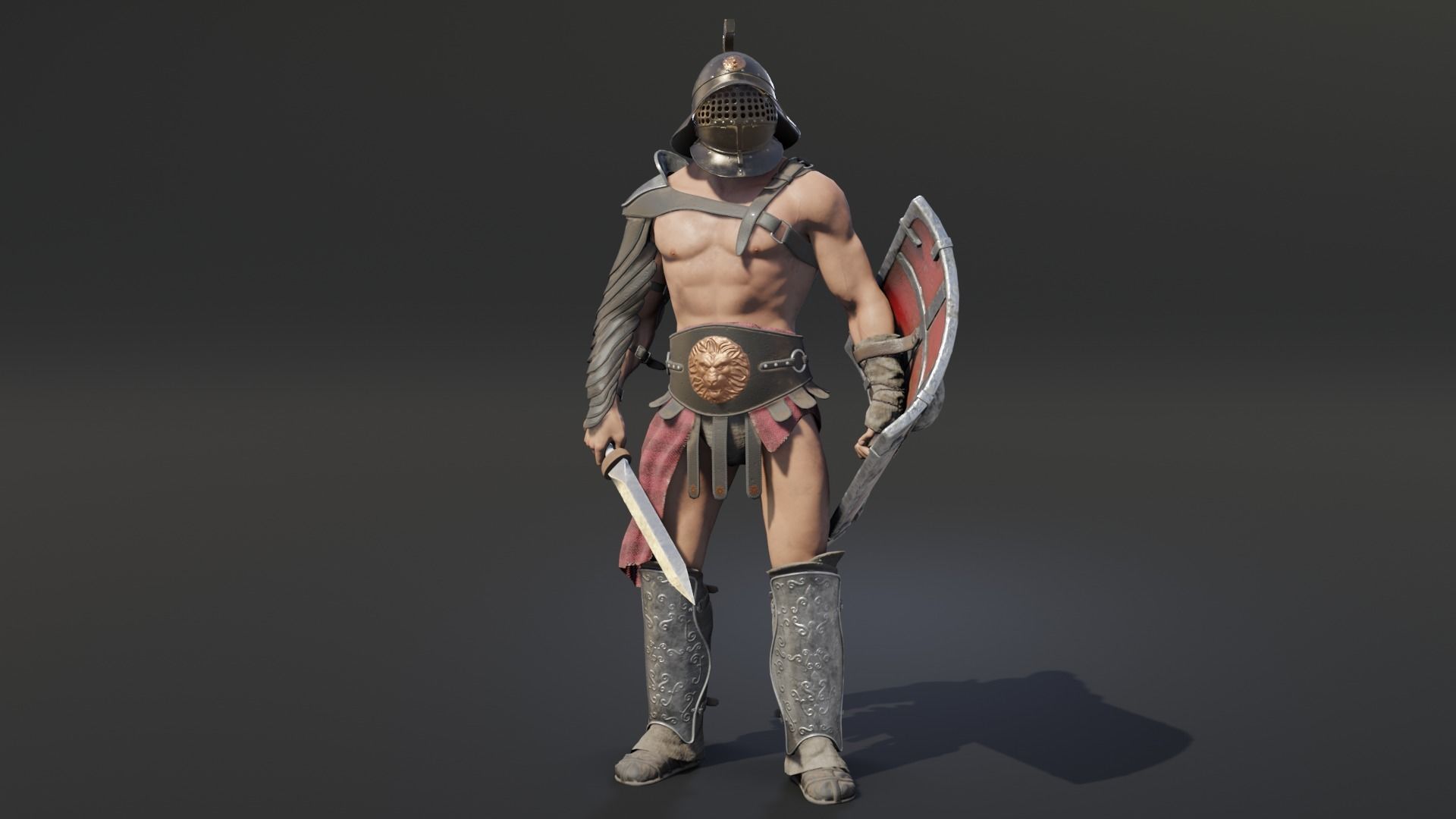Gladiator Murmillo Low-poly 3D model_8