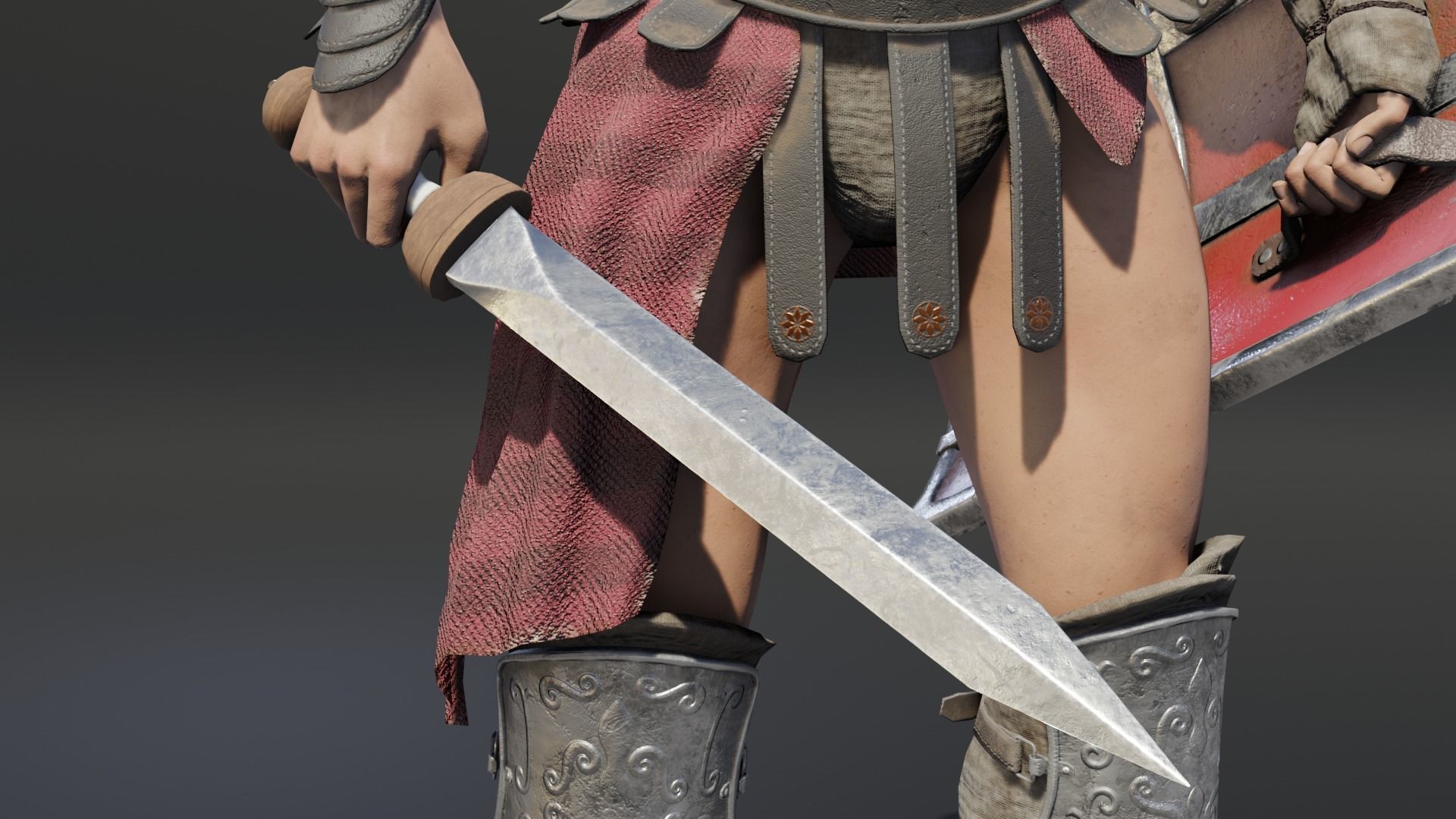 Gladiator Murmillo Low-poly 3D model_4