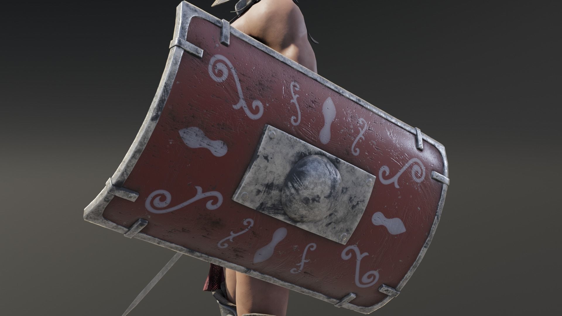 Gladiator Murmillo Low-poly 3D model_5